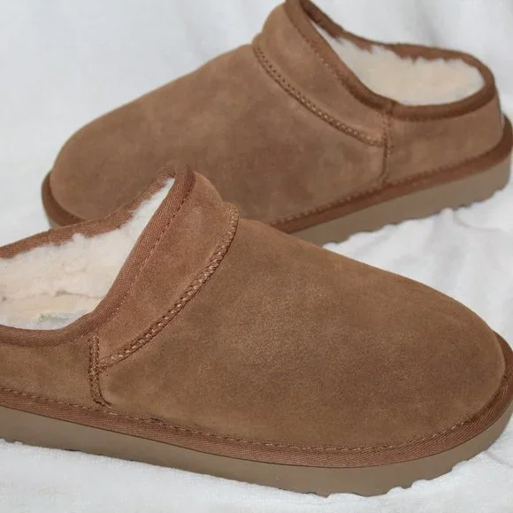 NIB WOMEN UGG Classic Suede Slippers CHESTNUT - Picture 7 of 9
